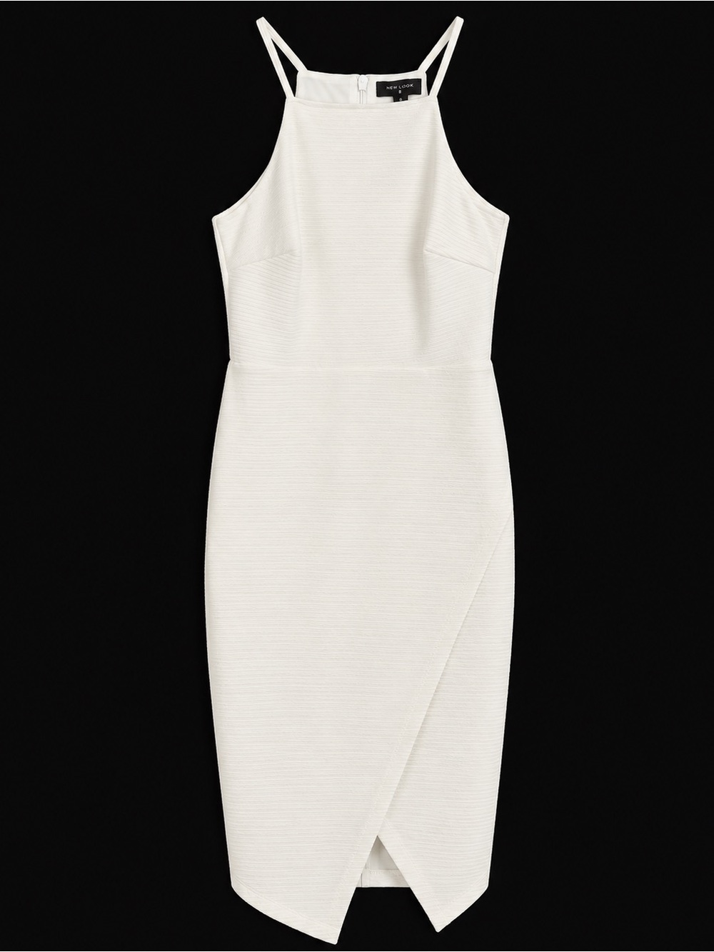 NWOT New Look White Textured Midi Bodycon Dress – Size XS